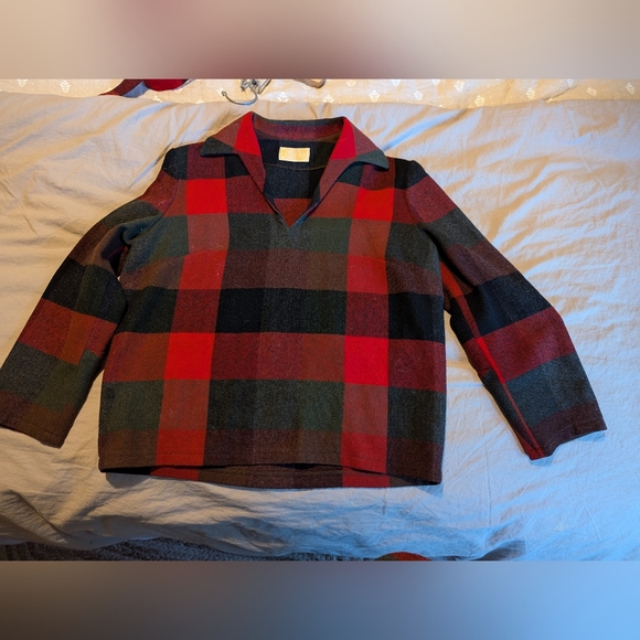 Vintage 1960s Pendleton 100% virgin wool skirt set buffalo plaid red gre… - Picture 9 of 16